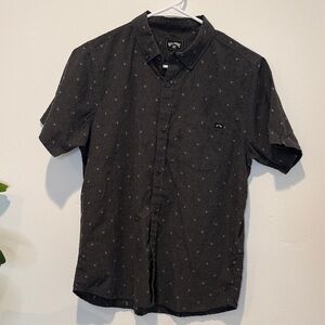 Billabong Dark Gray Short Sleeve Button Down Shirt - Boys Youth XL